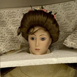 Vintage 22" Franklin Heirloom Girl Porcelain Doll Bride .